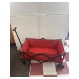 Red bucket pull Cart with big wheels