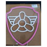 New 13.5 in dog paw shield print neon light
