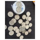 1940s-1950s nickels buffalo no date or mint mark