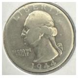 1944d Washington silver quarter.