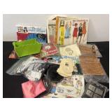 Group of fabric payers and crafts ans sewing