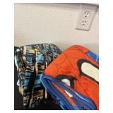 2 spiderman blankets