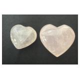 2 rose quarts hearts