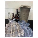 Basket, growlers and  2xl and xl shirts