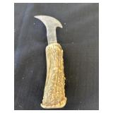 Horn handle Curved knife 8in total