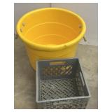 Yellow organizer with crate