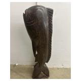 hand-carved wooden fish Very cool 24in