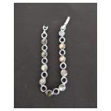 Sterling silver vintage bracelet with rainbow