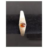 Vintage sterling silver cuff bracelet with Baltic
