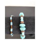 Two vintage, possibly turquoise and bead