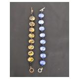 Two vintage glass bead bracelets