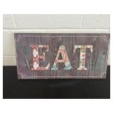 Wood Eat Decor Sign 12x24