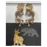 Kokopelli motif  Metal and animals cut out