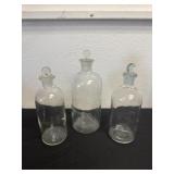 3 glass bottles