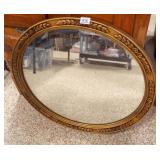 Oval Framed Mirror, 29" x 25"