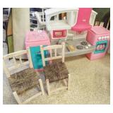 Little Tykes Kitchen, Two Wood Chairs
