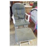 White Glider Rocker with Footrest