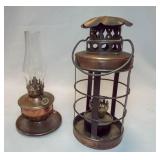 Metal Frame Oil Lamps (2)