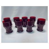 Ruby Red Glasses, 5" (8)