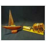 Wood Crafts - Sailboat, Elephant (2)
