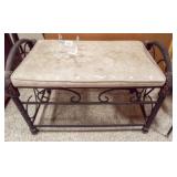 Metal Bench, Upholstered Top