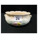 Hull Pottery #521-7; Low Bowl; Dogwood/Wild Rose