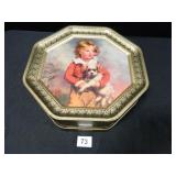 Metal Container w/Children on each side