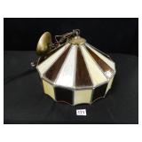 Stained Glass Ceiling Light; Brown/Yellow Glass