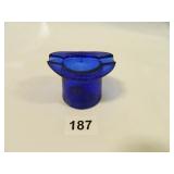Cobalt Blue Top Hat/Ash Tray; Advertising