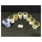 8 Shot Glasses; Assorted Styles