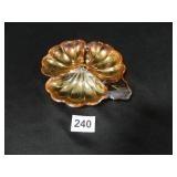 Carnival Glass 3-Leaf Divided Dish; 6" x 7"