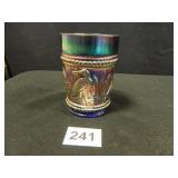 Carnival Glass Beaded Tumbler (Stork in Rushes)
