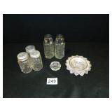 Salt & Pepper Shakers; 5 count; 1 glass salt