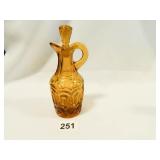 Cruet w/stopper; Amber colored Glass