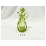 Cruet w/stopper; Green colored Glass