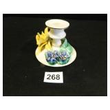 Candleholder w/floral design; 3½" h