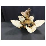 Art Deco Style Hanging Light w/Glass Slip Shades