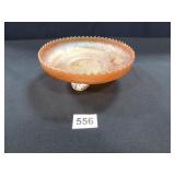 Lotus and Dragon Carnival Glass Pedastal Bowl