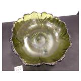 Large Glass Green Bowl