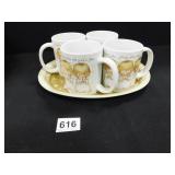 Angel Mugs with Tray - 4 count