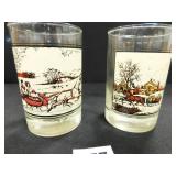 Currier & Ives Drinking Glasses - 2 count