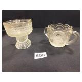 Sugar Bowl, Glass Pedastal Bowl - not matched