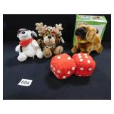 Plush Coca Cola Animals, Dice, Battery Dog