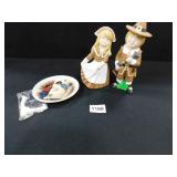 Decorative Plate and Thanksgiving Ceramic Couple