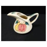 Pottery Pitcher w/fruit design; 5?" h