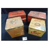 Tin Cigar Boxes - 4 count