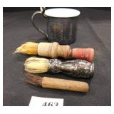 Shaving cup and brushes