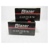Blazer 45 Auto 230 GR. FMJ Ammo,