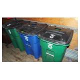 3 - 48 Gallon Recycling Bins by Toter