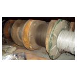 4- Spools of wireline wire, 3 wood, 1 metal